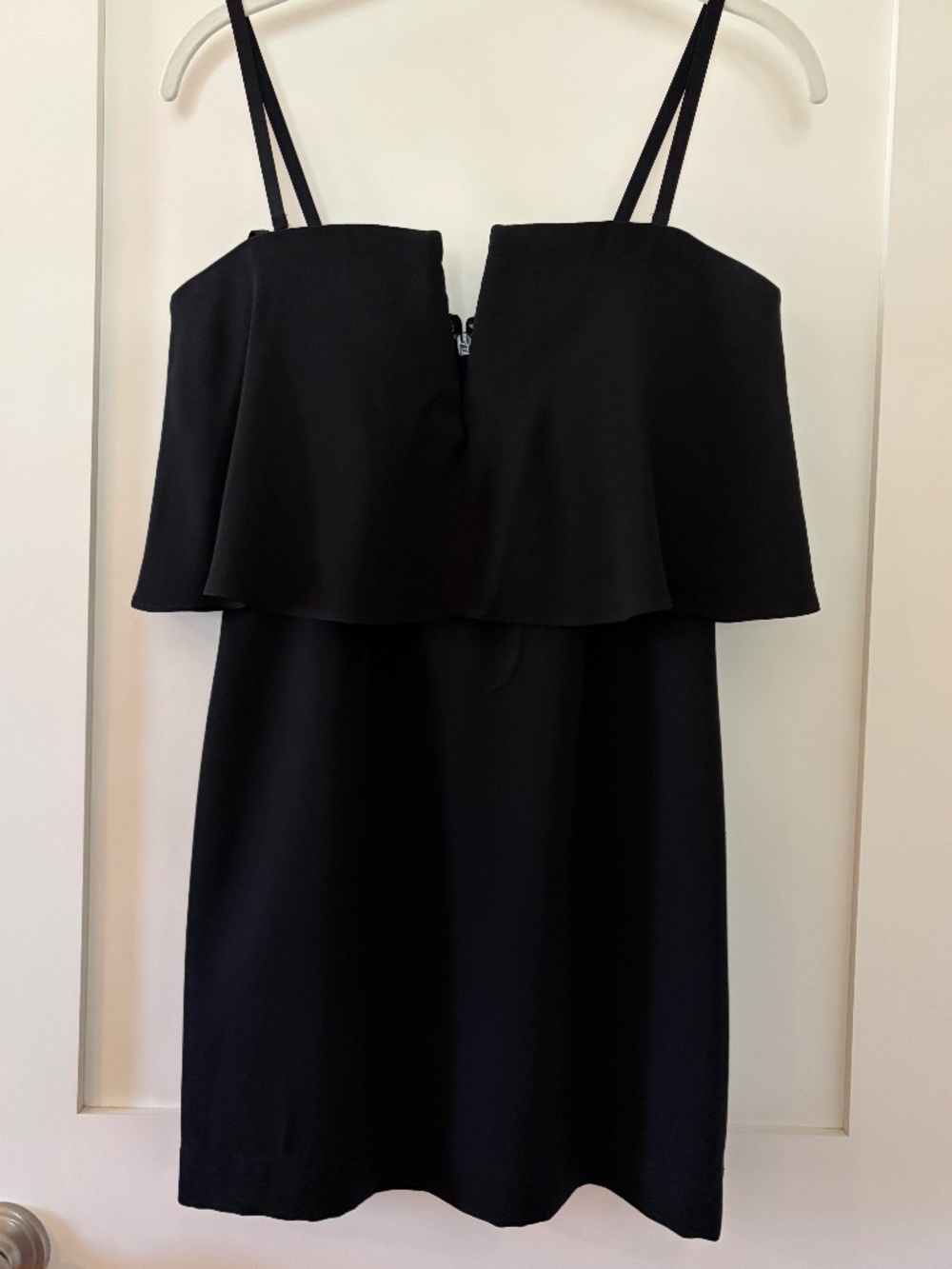 Black strapless mini dress